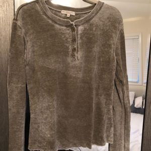 Urban Outfitters Acid Wash Green Thermal Henley